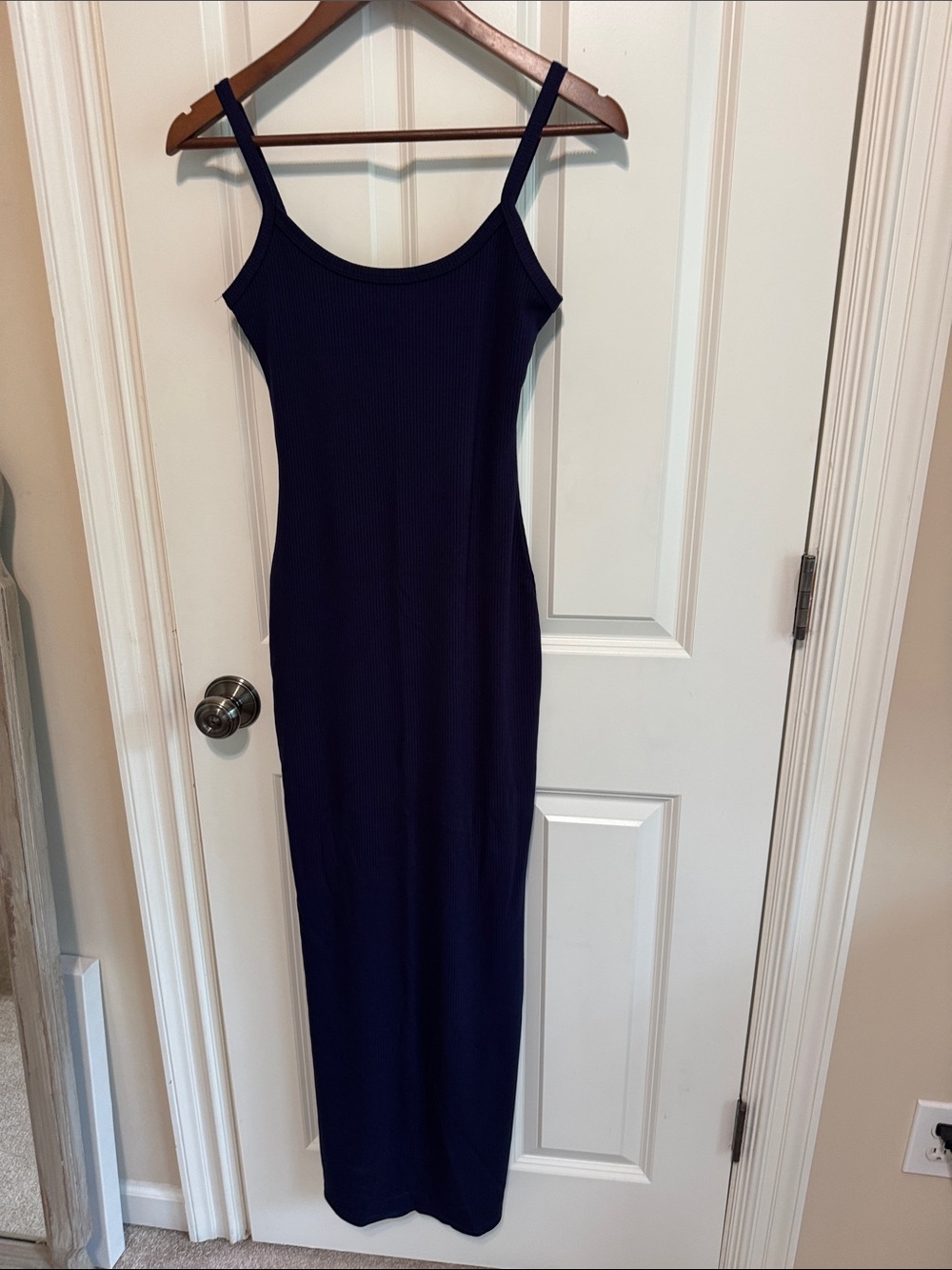 Navy bodycon Ribbed Maxi Dress xs